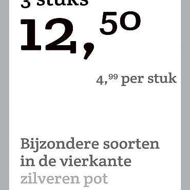 prijskaart 2022 Nederlands - Bijzondere soorten 4,99 per stuk - 3 stuks 12,50