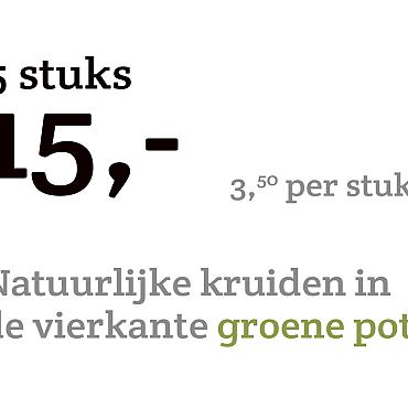 prijskaart 2022 Nederlands - Natuurlijke kruiden 3,50 per stuk - 5 stuks 15,-