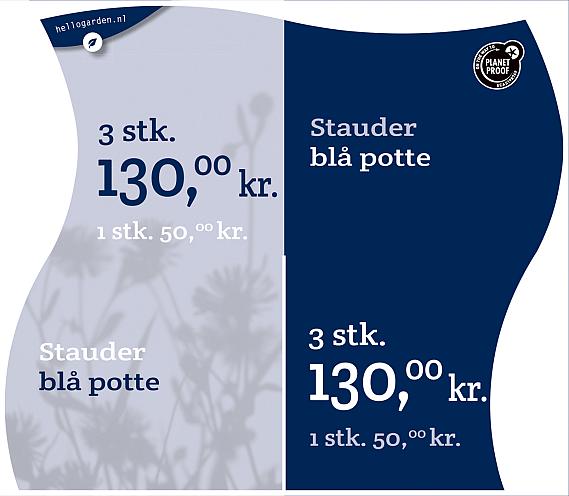 prijsmolen 2022 Deens - Stauder blå potte 1 stk. 50,00kr. - 3 stk. 130,00k