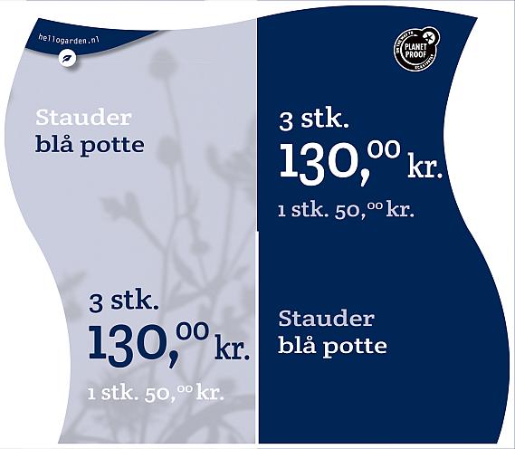 prijsmolen 2022 Deens - Stauder blå potte 1 stk. 50,00kr. - 3 stk. 130,00k