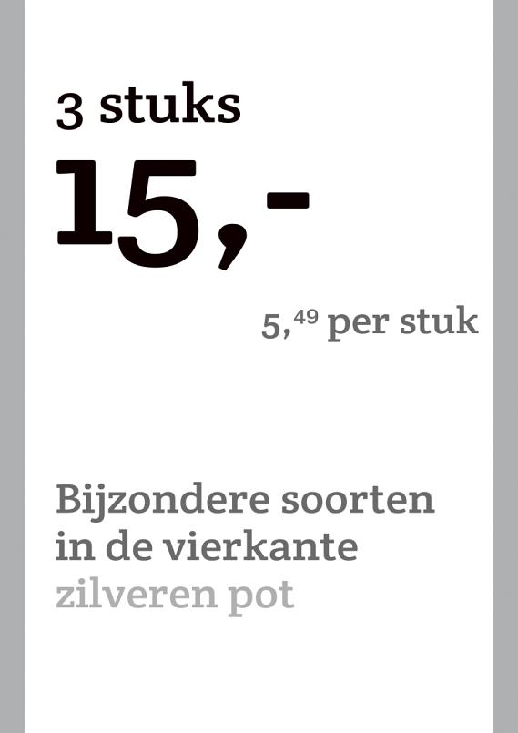 prijskaart 2022 Nederlands - <strong>Bijzondere soorten 5,49 per stuk - 3 stuks 15,-</strong>